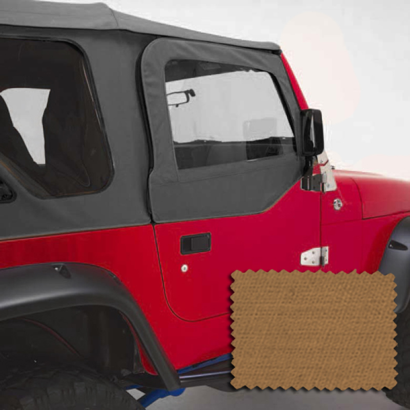 Jeep Wrangler Upper Soft Doors - Front - Rugged Ridge - Steel Frames and Door Skins - Spice - `97-`06